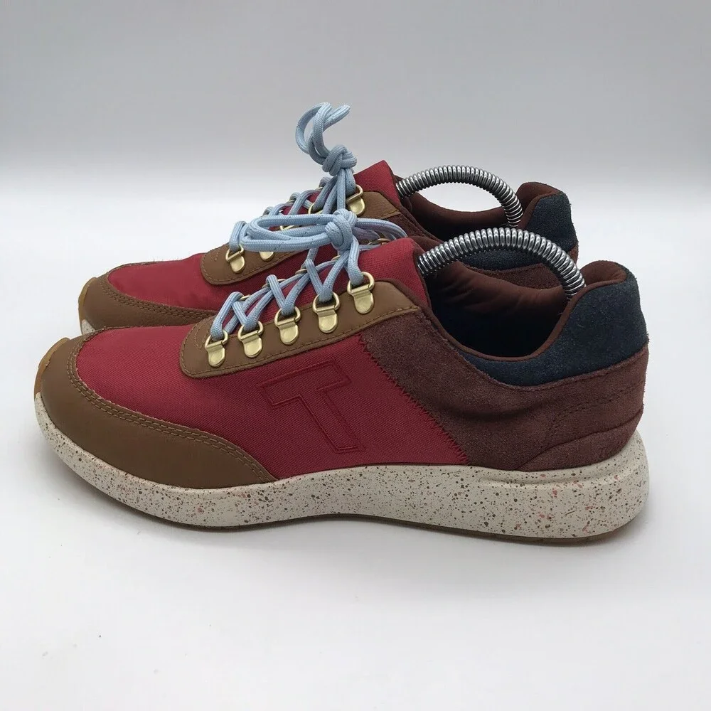 Toms Arroyo Poinsettia Red/Gold Women 7 Lace Up Sneakers Athletic Shoes 10014112